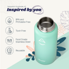 Revelist 32oz Insulated Water Bottle with Straw, Spout, and Stainless Steel Screw Top Lids - Cool Mint