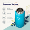 Revelist 32oz Insulated Water Bottle with Straw, Spout, and Stainless Steel Screw Top Lids - Caribbean Blue