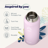 Revelist 32oz Insulated Water Bottle with Straw, Spout, and Stainless Steel Screw Top Lids - Seashell Pink