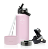 Revelist 32oz Insulated Water Bottle with Straw, Spout, and Stainless Steel Screw Top Lids - Seashell Pink